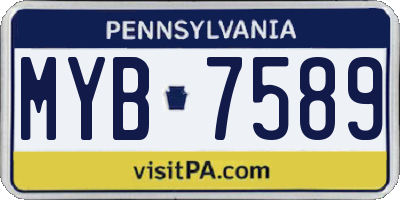 PA license plate MYB7589