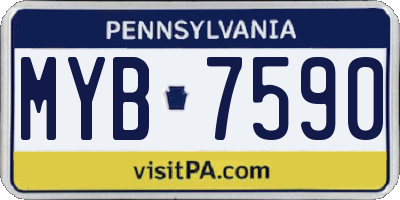 PA license plate MYB7590