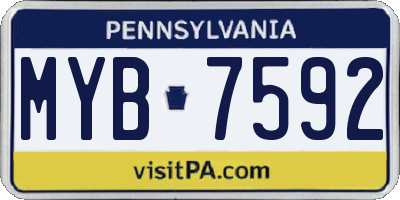 PA license plate MYB7592