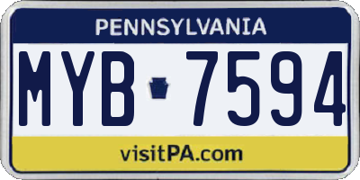 PA license plate MYB7594