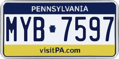 PA license plate MYB7597