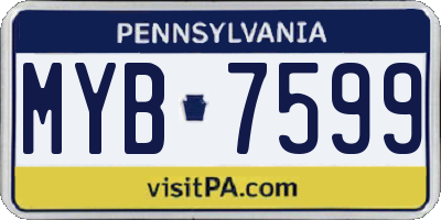 PA license plate MYB7599