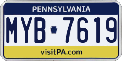 PA license plate MYB7619