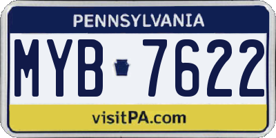 PA license plate MYB7622