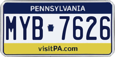 PA license plate MYB7626