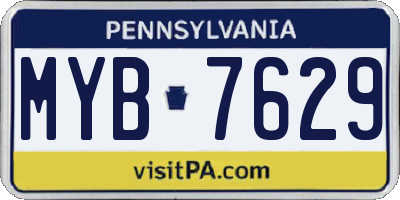 PA license plate MYB7629