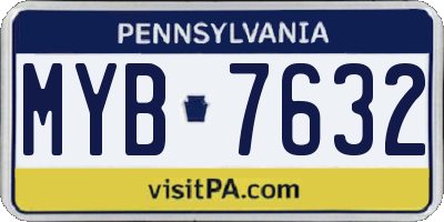 PA license plate MYB7632