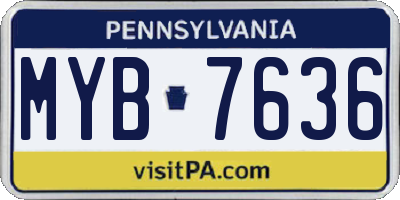 PA license plate MYB7636