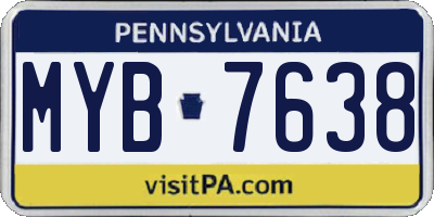 PA license plate MYB7638