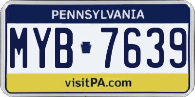 PA license plate MYB7639
