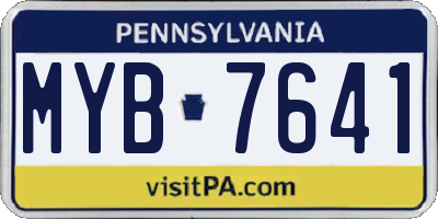 PA license plate MYB7641