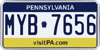PA license plate MYB7656