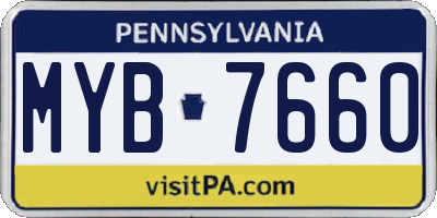 PA license plate MYB7660