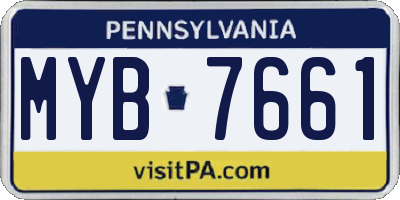 PA license plate MYB7661