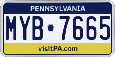 PA license plate MYB7665