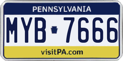 PA license plate MYB7666
