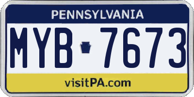 PA license plate MYB7673