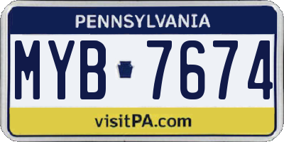 PA license plate MYB7674