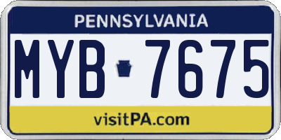 PA license plate MYB7675