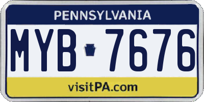 PA license plate MYB7676