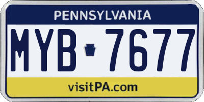 PA license plate MYB7677