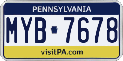 PA license plate MYB7678