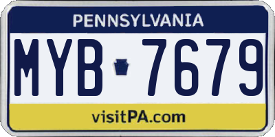 PA license plate MYB7679
