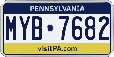 PA license plate MYB7682