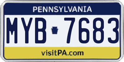 PA license plate MYB7683