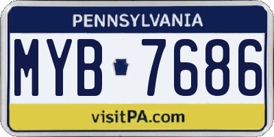 PA license plate MYB7686