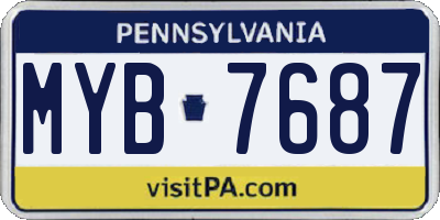 PA license plate MYB7687