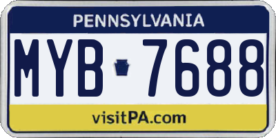 PA license plate MYB7688
