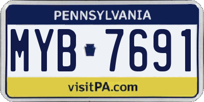 PA license plate MYB7691