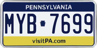 PA license plate MYB7699