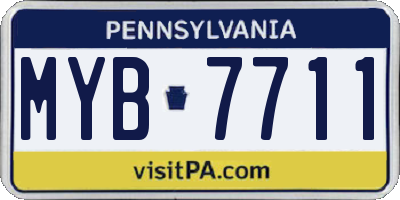 PA license plate MYB7711
