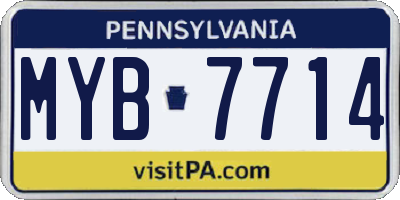 PA license plate MYB7714