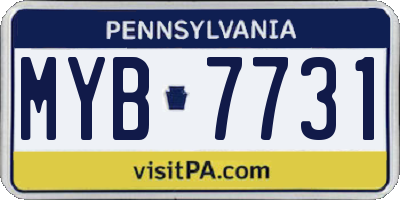 PA license plate MYB7731