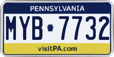PA license plate MYB7732