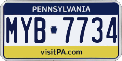 PA license plate MYB7734