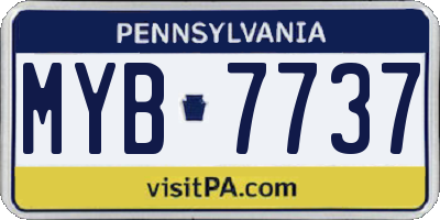 PA license plate MYB7737