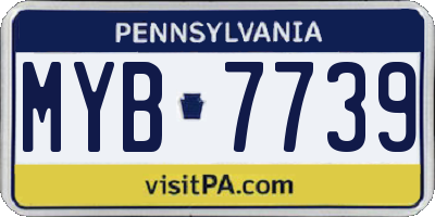 PA license plate MYB7739