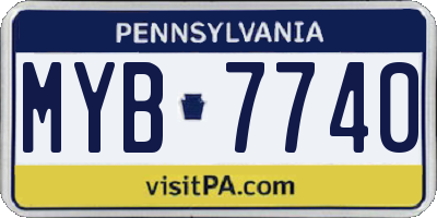 PA license plate MYB7740