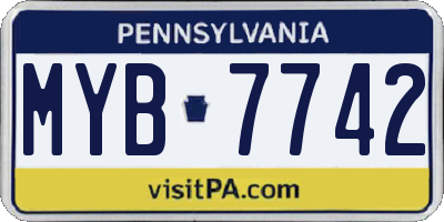 PA license plate MYB7742