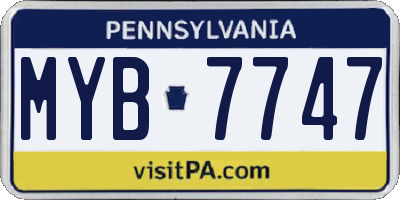 PA license plate MYB7747