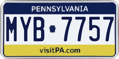 PA license plate MYB7757