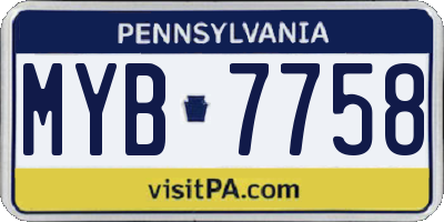 PA license plate MYB7758
