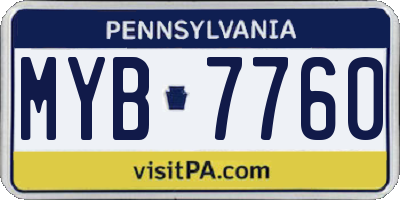 PA license plate MYB7760