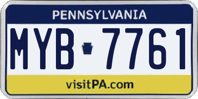 PA license plate MYB7761
