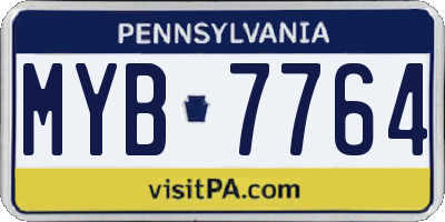 PA license plate MYB7764