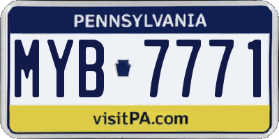 PA license plate MYB7771